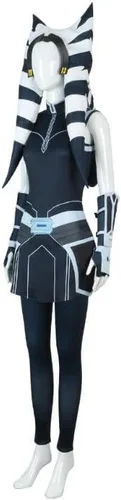 Vista 2 de Tano Costume - Conjunto completo de disfraz para mujer adulta con accesorios para la cabeza Tano (L)
