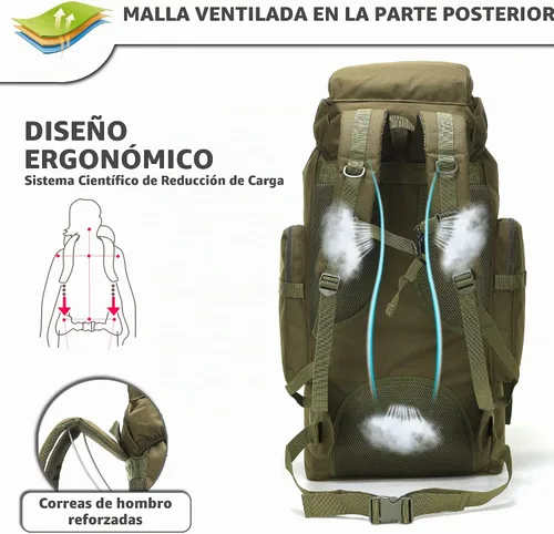 Vista 3 de King'sGuard 70L Camping Hiking Backpack for Men Women Large Military Tactical Backpack Molle Rucksack Backpack for Outdoor