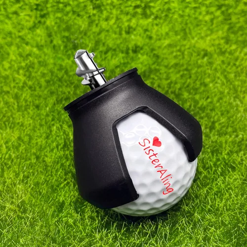 Vista 2 de Recogida de recuperador de pelotas de golf de 3 puntas, garra de protección de espalda puesta en el agarre del putter, agarrador de bolas de Negro