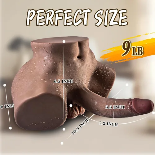 Vista 6 de Muñeca sexual masculina de 9 libras para homosexuales con consolador realista flexible de 7.2 pulgadas, masturbador unisex 2 en 1, muñecas sexuales