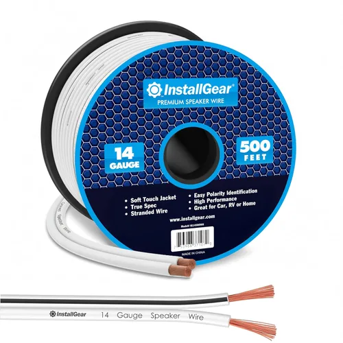 Vista 13 de InstallGear - Cable de altavoz de calibre 14, cable de 100 pies, 14 AWG Azul/Negro