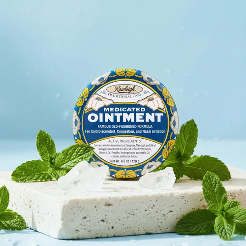 Vista 2 de Rawleigh Ungüento Medicado: Lata Azul de 4.5 oz, Adultos y Niños: Bálsamo Tópico para el Pecho para Resfriado, Congestión Nasal, Dolores Menores