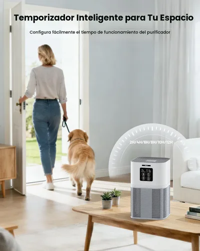 Vista 8 de Purificador de aire para habitación grande de hasta 350 pies cuadrados, filtro HEPA VEWIOR H13 con 6 ajustes de temporizador, aromaterapia