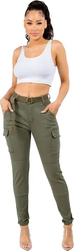 Vista 5 de TwiinSisters - Pantalones de deporte para mujer con cinturón a juego, talla S a 3X