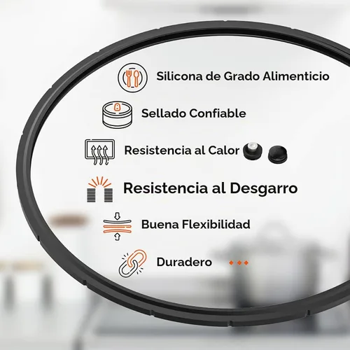 Vista 2 de 09905 Anillo de sellado de enlatadora a presión con ventilación de aire automática y junta de reemplazo de enchufe de sobrepresión para Presto 1