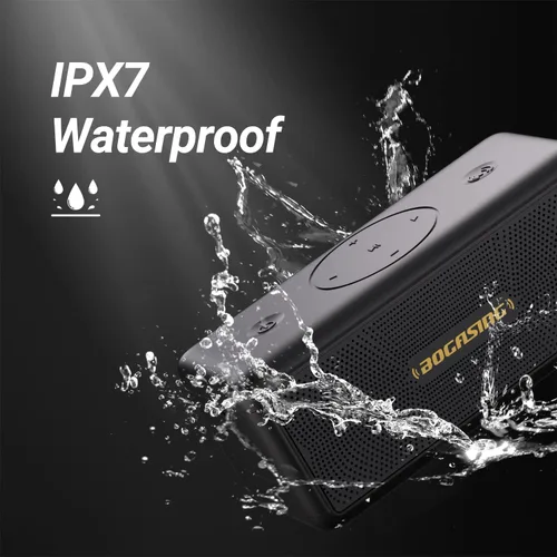 Vista 3 de BOGASING Altavoces Bluetooth, altavoz inalámbrico portátil M5 con sonido estéreo fuerte de 40 W y graves intensos, tiempo de reproducción de 30