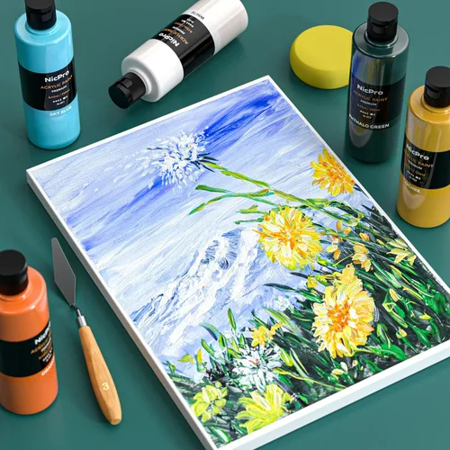 Vista 7 de Nicpro Juego de pintura acrílica a granel grande de 12