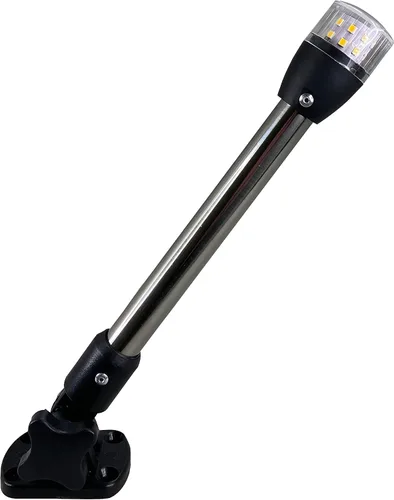 Vista 9 de Pactrade Marine Luces de navegación para barco LED - poste de luz redonda/popa de 22 pulgadas blanco (poste de reemplazo, montaje empotrado)
