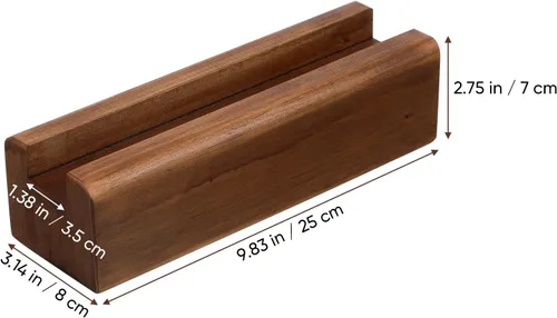 Vista 2 de Angoily Soporte de espejo de madera de longitud completa, soporte de espejo de piso, soporte de espejo de piso antideslizante, estante de exhibición
