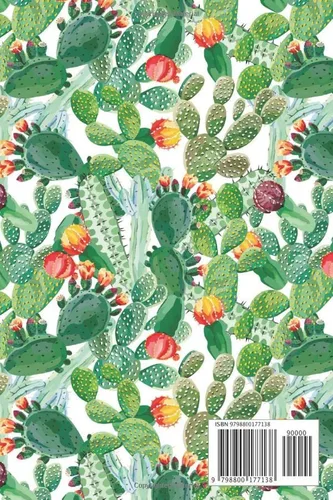 Vista 2 de Watercolor Cactus Bloom Flowers Garden Notebook Journal Blank Wide Ruled Pages Paper Composition Book Daily Planner Notes