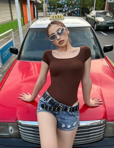 Vista 9 de 3 piezas de cuello cuadrado de manga corta para mujer
