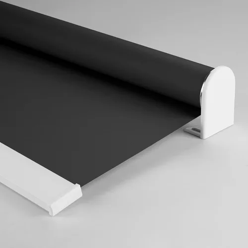 Vista 2 de ZSHINE Persianas enrollables manuales sin cadena totalmente opacas de tela de color sólido tamaño personalizado (negro)