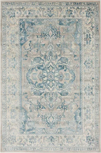Vista 12 de Unique Loom Paris Collection - Alfombra de abedul (2 pies 7 pulgadas x 6 pies, color azul/beige)