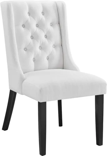 Vista 8 de Modway Baronet - Silla Parsons moderna tapizada de tela tapizada para cocina y comedor, color beige