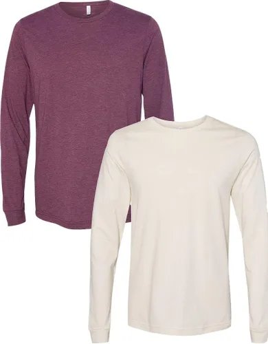 Vista 131 de Canvas Filmore 3501 - Camiseta de 4.2 onzas para hombre manga larga (1) Ceniza + (1) Jaspeado atlético