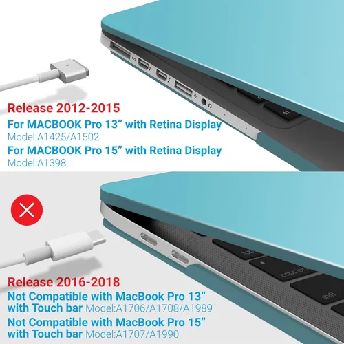 Vista 61 de IBENZER - Compatible con Funda para MacBook Pro de 13 Pulgadas 2015 2014 2013 Finales 2012 A1502 A1425, Carcasa Rígida con Cubierta para Teclado