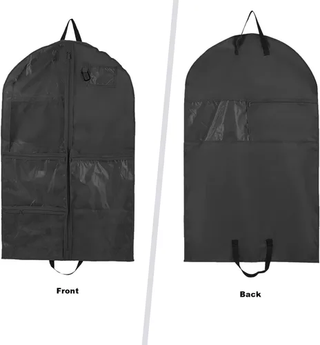 Vista 6 de Bolsa de ropa colgante de 40 pulgadas, impermeable, almacenamiento de disfraces de baile, bolsa de ropa de viaje para niños (rojo rosa, paquete de 2)
