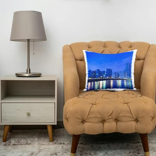 Vista 3 de 3dRose USA, Florida, Miami, City Skyline de Brickell Key, Dawn.-Funda de almohada, 16 por 16" (pc_205552_1)