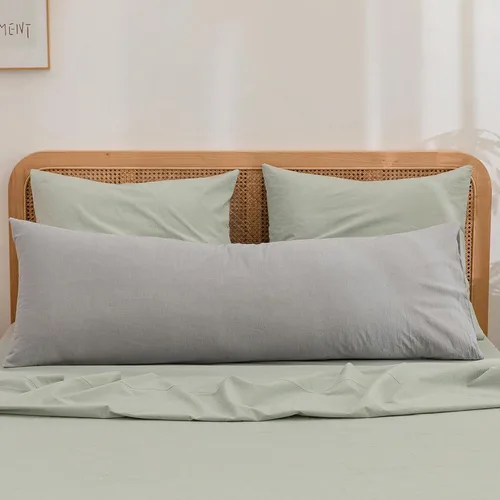 Vista 73 de BESTOUCH 100% Algodón Lavado Funda de Almohada para Cabello y Piel, Sensación de Lino, Suave, Cómoda, Transpirable, Juego de 2 Fundas de Almohada