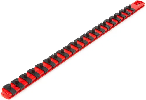 Vista 7 de TEKTON guía de llaves de 1/4 pulgadas x riel de 20.3 cm, 13 clips (rojo) OSR01113 Fabricado en EE. UU