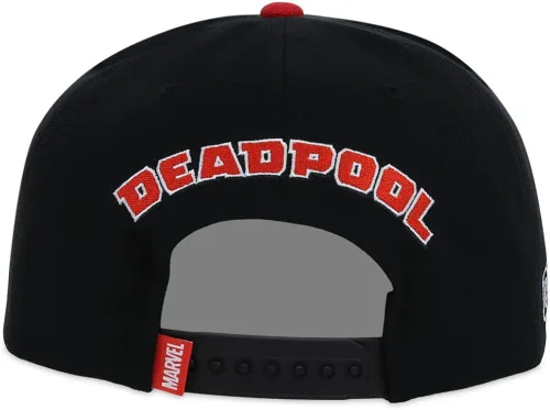 Vista 4 de Marvel Deadpool - Gorra plana ajustable para adultos, color negrorojo, NegroRojo Underbill
