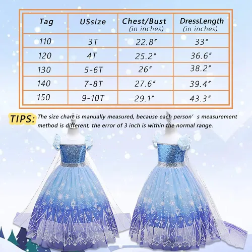 Vista 7 de MINACARE Princess Costume Gorgeous Fancy Queen Dress for Little Girls Cosplay Birthday Party Gift