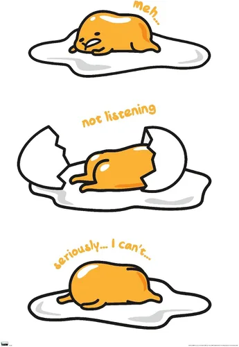 Vista 12 de Trends International Póster de pared de Gudetama - Not Listening