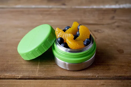 Vista 9 de LunchBots recipientes redondos a prueba de derrames, de 4 oz. Frasco inoxidable contenedor de refrigerios., juego de 2, Verde