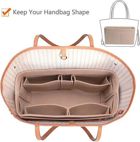 Vista 4 de Organizador de bolso organizador de bolsos de tela de fieltro para bolsa 3 tamaños para Speedy Neverfull