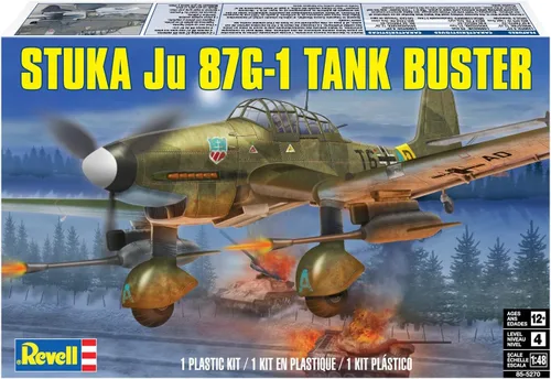 Vista 5 de Revell Stuka Ju 87G-1 Tank Buster Kit de modelo, 144 meses a 1188 meses, transparente, gris