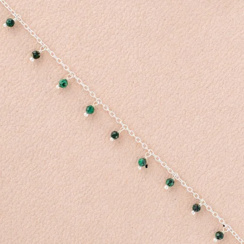 Vista 18 de Yanara Tobilleras de piedras preciosas para mujer, piedra natal natural, chapada en plata, joyería hecha a mano en 8.5 + 1.5 pulgadas, cristales