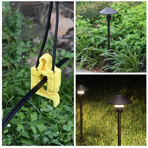 Vista 4 de EDISHINE Paquete de 10 conectores de cable de bajo voltaje, conectores de cable de iluminación de paisaje, impermeables, para iluminación