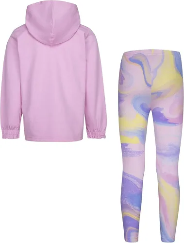 Vista 3 de Converse Chuck Patch - Conjunto de sudadera con capucha y leggings (niños pequeños), Espuma rosa.