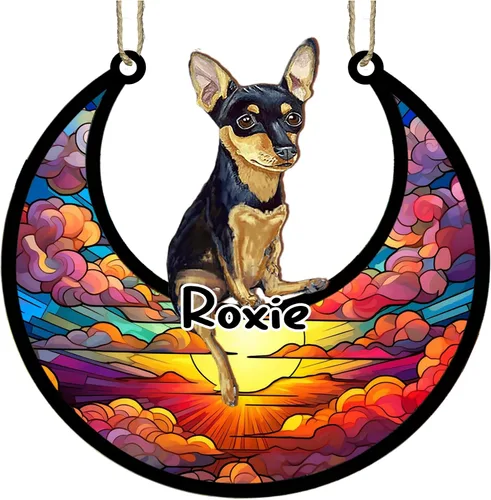 Vista 18 de LOVELYPOD Adorno de Navidad personalizado para perro pastor australiano, atrapasoles conmemorativo, adorno de Navidad de pastor australiano