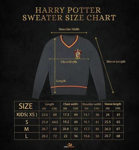 Vista 6 de Cinereplicas Harry Potter - Hogwarts Sweater Gryffindor/Slytherin/Ravenclaw/Hufflepuff - XS/S/M/L/XL - Official License