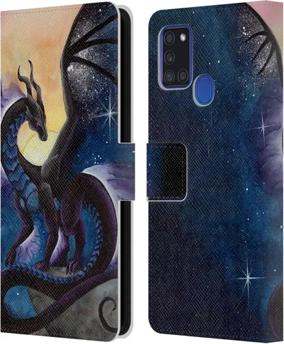 Vista 277 de Head Case Designs Officially Licensed Carla Morrow Galactic Entrancement Dragons Leather Wallet Case Compatible with Samsung Galaxy A07 4G
