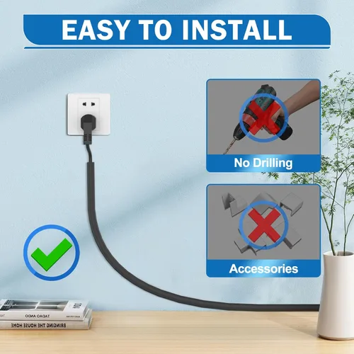 Vista 2 de UOMTFAI Ocultador de Cables de Pared de 39 Pulgadas - Cubierta de Cable Autoadhesiva para Paredes, Ocultador de Cables de PVC Flexible para Hogar