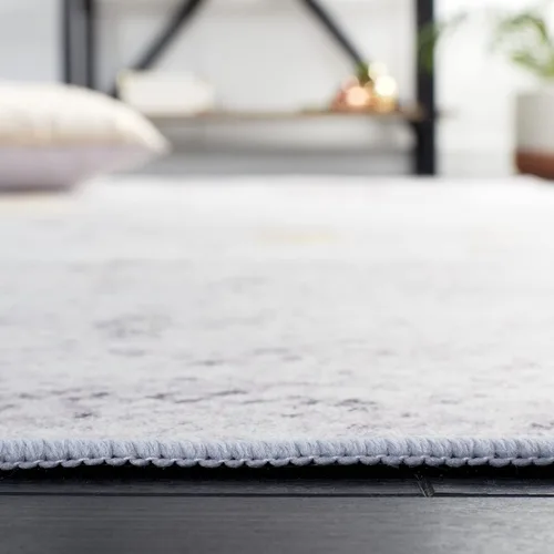 Vista 3 de SAFAVIEH Alfombra lavable Tacoma Collection – 2 pies 6 pulgadas x 4 pies, gris y dorado, antideslizante y fácil de limpiar, ideal para entrada