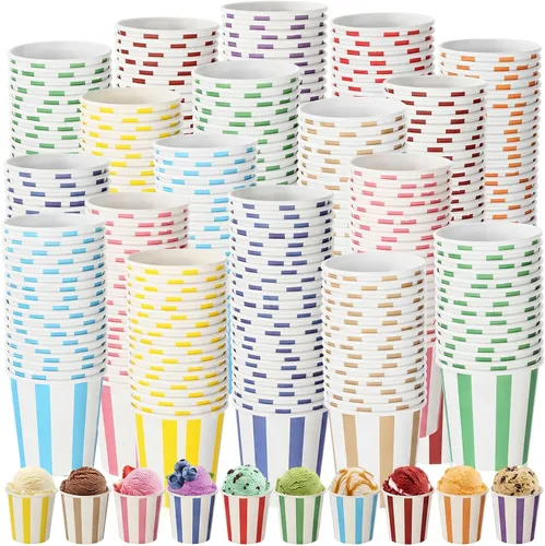 Vista 8 de Zeyune 500 tazas de helado de 4 onzas desechables a granel para helado, tazas de yogur y postre, cuencos de sopa desechables para aperitivos