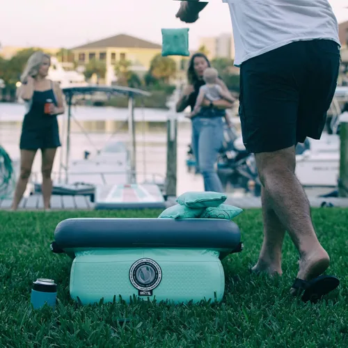 Vista 5 de Bote Aero - Juego de puf inflable clásico para fiesta en el patio trasero, impermeable, diversión familiar al aire libre, ideal para viajes, incluye