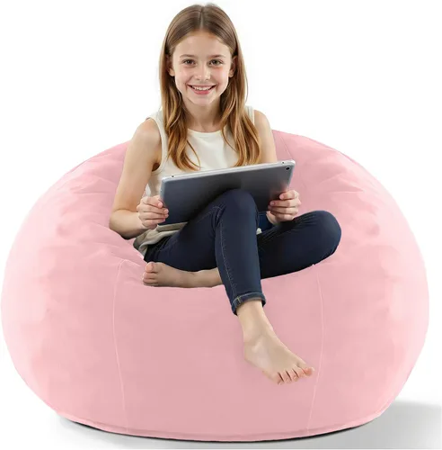 Vista 31 de HABUTWAY Silla de Puf de 2 Pies, Puf de 2' de Sillones Pequeños con Relleno, Silla de Puf en Forma de Lágrima de Terciopelo Ultra Suave con Funda