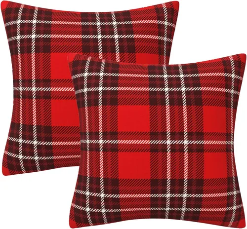 Vista 6 de Fundas de almohada decorativas rústicas de Aqua y blanco a cuadros estilo búfalo para sofá, funda de almohada para granja, decoración