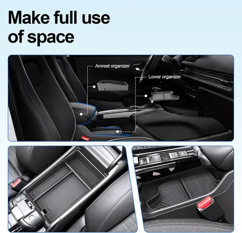 Vista 8 de SHAOHAO 2 unidades para Honda HR-V 2026 2027 Organizador de consola central y organizador inferior para Honda HR-V HRV 2023 2024 2025 2026 2027