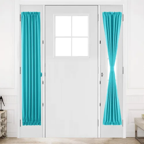 Vista 204 de DWCN Cortinas para Puertas Francesas – Cortinas opacas térmicas con bolsillo para barra para puertas con ventana de cristal, puertas de cocina