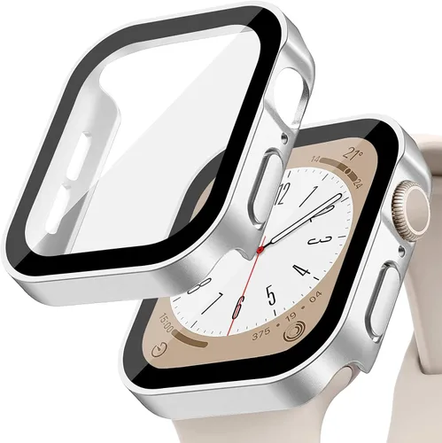 Vista 44 de Protección de Pantalla EIHAIHIS para Apple Watch Funda Serie 11 10 9 SE 8 7 6 5 4 40mm 44mm 41mm 45mm 42mm 46mm Vidrio Templado Impermeable PC