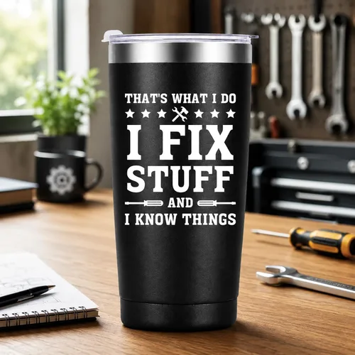 Vista 3 de Regalos de manitas para hombres, vaso aislado divertido Fix Stuff