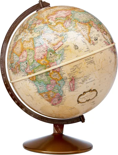 Vista 8 de Replogle Globos Franklin World Globe, océano antiguo, 12 pulgadas de diámetro, relieve elevado (relieve tridimensional para cordilleras). Este globo