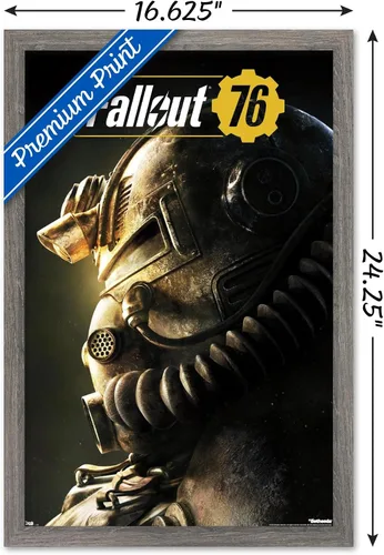 Vista 3 de Trends International Fallout: 76 - Helmet Close-Up Wall Poster, 22.4L x 14.7W, Barnwood Framed Version
