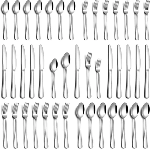 Vista 5 de PHILIPALA Juego de 20 piezas de cubiertos de acero inoxidable, juego de cubiertos para 4, cubiertos de acero inoxidable de grado alimenticio