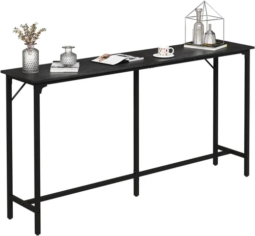 Vista 14 de VINGLI Mesa de bar de 43 pulgadas de alto, rectangular de madera, angosta, larga, altura de mostrador, para cocina, sala de estar, comedor, sofá